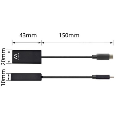 Ewent EW9823 adaptador de cable de video 015 m USB Tipo C HDMI tipo A Estandar Negro