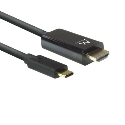 Ewent EW9824 adaptador de cable de video 2 m USB Tipo C HDMI tipo A Estandar Negro