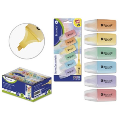 Bismark Mini Rotulador Fluorescente Pastel Blister 6 Uds