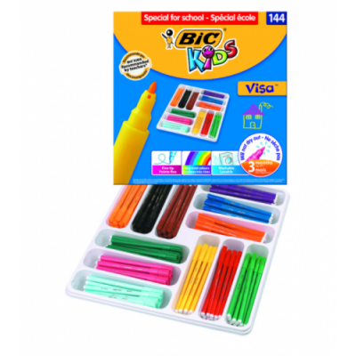 ESTUCHE 144 ROTULADORES DE 12 COLORES DIFERENTES BIC 887837