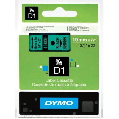 CINTA ROTULADORA D1 19MMX7M NEGRO VERDE DYMO S0720890