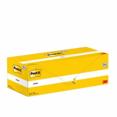 PACK 186 BLOCS 100 HOJAS NOTAS ADHESIVAS 76X76MM CANARY YELLOW CAJA CARToN 654 CY VP24 POST IT 7100319213