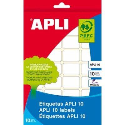 APLI 01639 etiqueta autoadhesiva Rectangulo Permanente Blanco 420 piezas