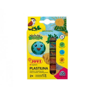 ESTUCHE PLASTILINA 6 BARRAS DE 15GR COLORES SURTIDOS GAMA NATURE JOVI 90 6N