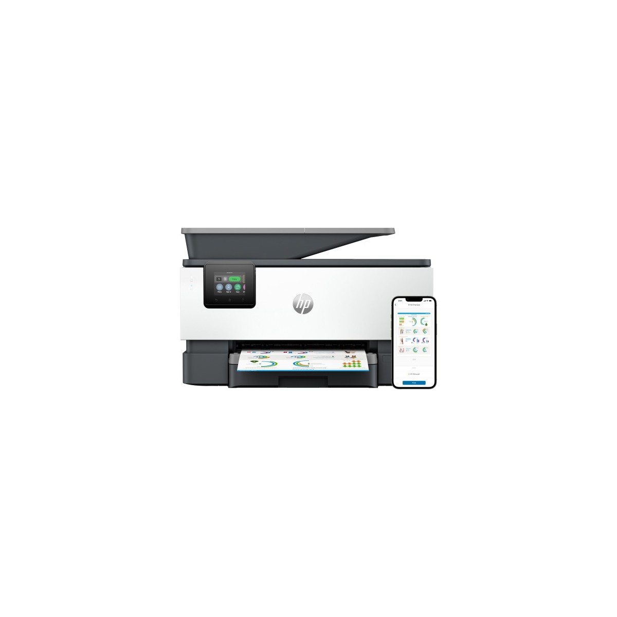 HP OfficeJet Pro Impresora multifuncion 9120b Color Impresora para Home y Home Office Imprima copie escanee y envie por fax Con