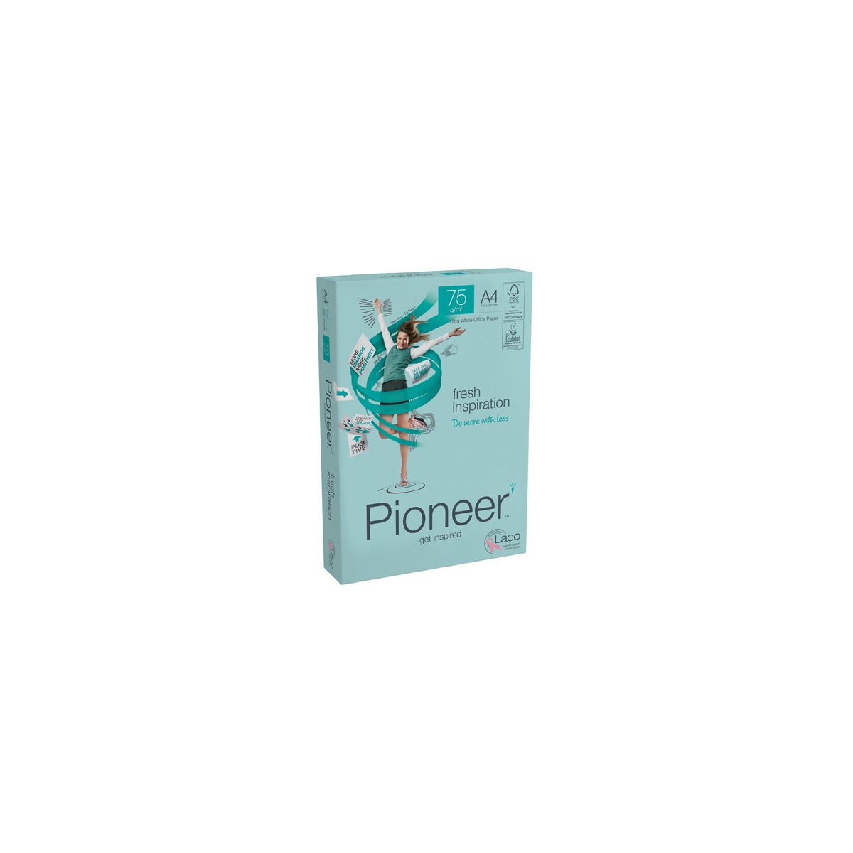 PAQUETE 500H PAPEL FRESH PREMIUM 75GR A4 PIONEER CIE 169 PIF0750040