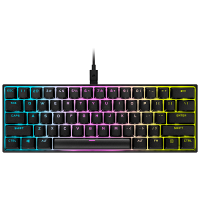 Corsair K65 RGB MINI 60 Mechanical Gaming teclado USB QWERTY Ingles Espanol Negro