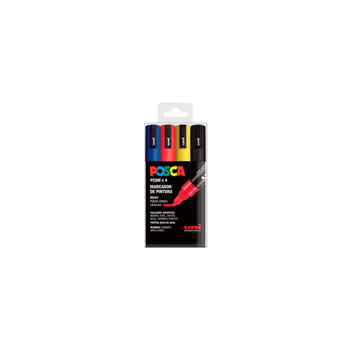 ESTUCHE 4 UDS PC 5M BASIC POSCA UNIBALL 182634681