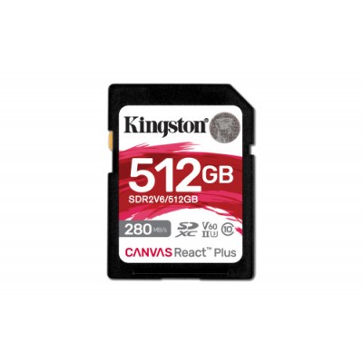 Kingston Technology Canvas React Plus 512 GB SDXC UHS II Clase 10