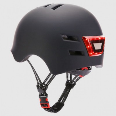 YOUIN CASCO CON LED FRONTAL Y TRASERO NEGRO TALLA L