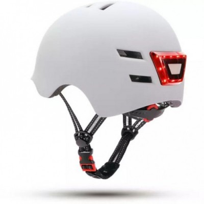 YOUIN CASCO CON LED FRONTAL Y TRASERO BLANCO TALLA L