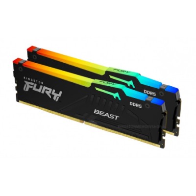 MEMORIA KINGSTON FURY BEAST RGB DDR5 64GB KIT2 5200MT S CL4