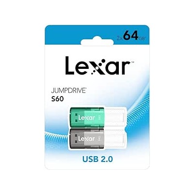 LEXAR 2X64GB PACK JUMPDRIVE S60 USB 20 FLASH DRIVE