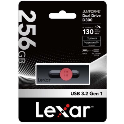 LEXAR 256GB DUAL TYPE C AND TYPE A USB 32 FLASH DRIVE UP TO 130MB S READ