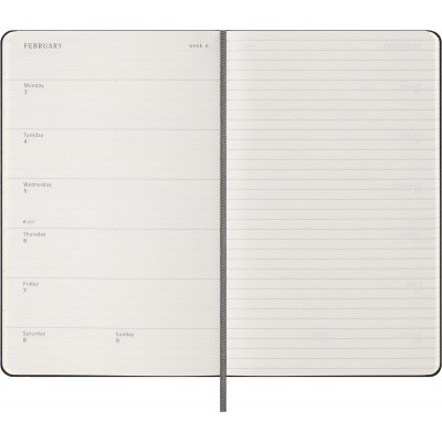 AGENDA 18 MESES 2024 2025 SEMANAL L 13 X 21 CM NEGRA TAPA DURA MOLESKINE DHB18WN3Y25