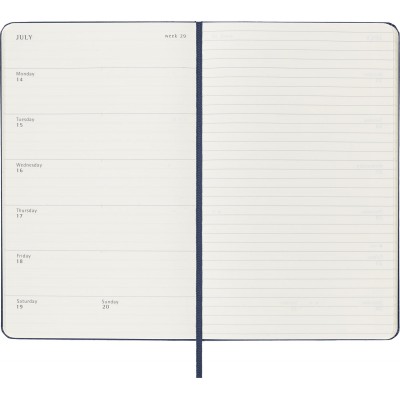 AGENDA 18 MESES 2024 2025 SEMANAL L 13 X 21 CM AZUL ZAFIRO TAPA DURA MOLESKINE DHB2018WN3Y25