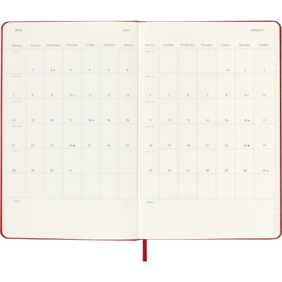 AGENDA 18 MESES 2024 2025 SEMANAL P 9 X 14 CM ROJO ESCARLATA TAPA BLANDA MOLESKINE DSF218WN2Y25