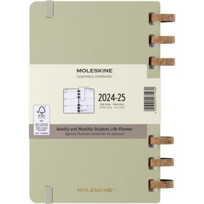 AGENDA 12 MESES 2025 ACADeMICA ESPIRAL L 13 X 21 CM KIWI TAPA DURA MOLESKINE DHSPK5212AMWH3Y25