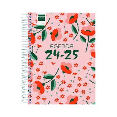 AGENDA ESCOLAR 2024 2025 4º 155X212 1 DiA PaGINA COOL FLORAL FINOCAM 645060625