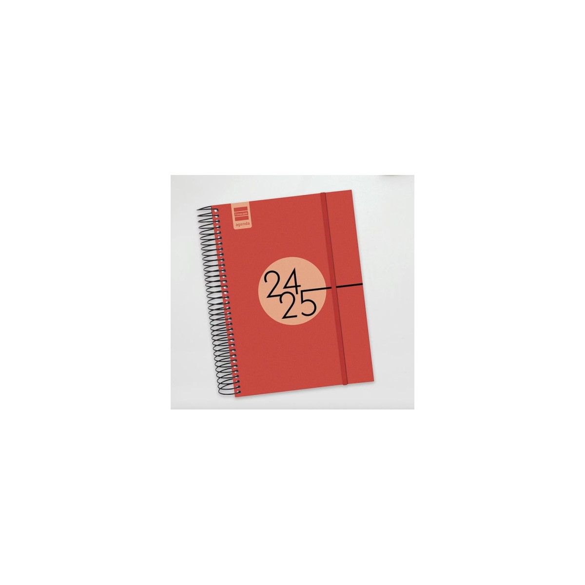 AGENDA ESCOLAR 2024 2025 E10 155X212 1 DiA PaGINA ESPIR LABEL ROJO FINOCAM 633123025