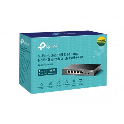 TP LINK SWITCH GIGABIT DE SOBREMESA DE 5 PUERTOS CON 1 PUERTO POE DE ENTRADA Y 4 PUERTOS POE DE SALIDA PUERTO 4 PUERTOS GIGABIT