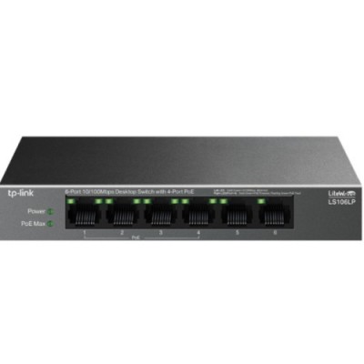 TP LINK SWITCH DE SOBREMESA DE 6 PUERTOS 10 100 MBPS CON 4 PUERTOS POE PUERTOS 4 10 100 MBPS POE 2 10 100 MBPS NO POE ESPECIFIC