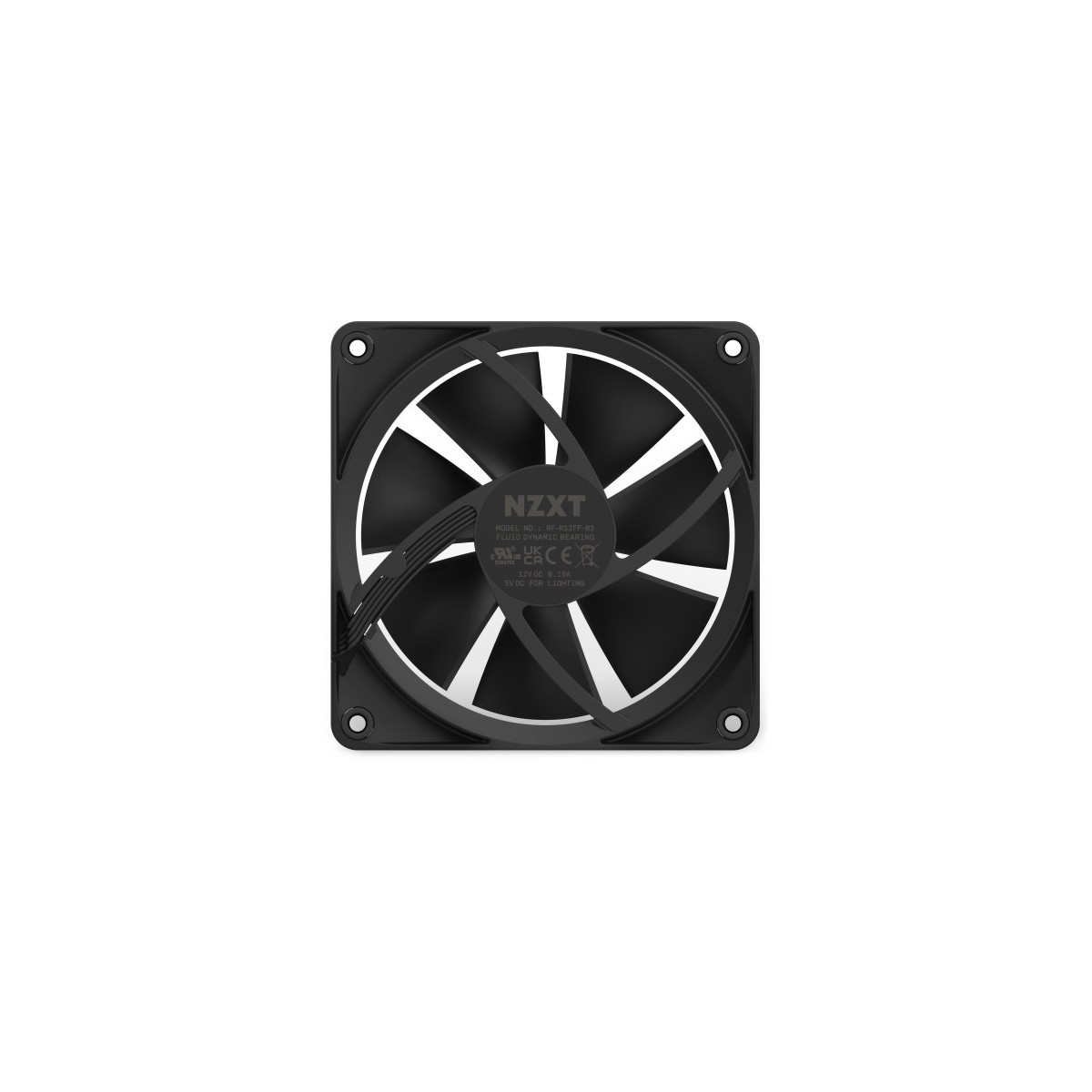 NZXT F120 RGB Carcasa del ordenador Ventilador 12 cm Negro 1 piezas