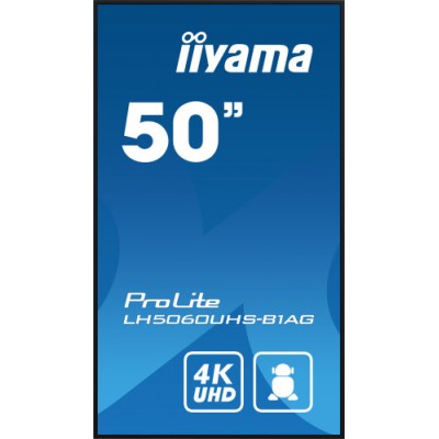 iiyama LH5060UHS B1AG pantalla de senalizacion Pizarra de caballete digital 1257 cm 495 LED Wifi 500 cd m 4K Ultra HD Negro Pro