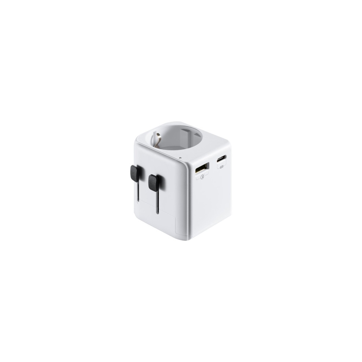 Ewent EW1472 adaptador de enchufe electrico Universal Blanco