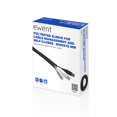 Ewent EW1561 organizador de cables Universal Pasacables Negro 1 piezas