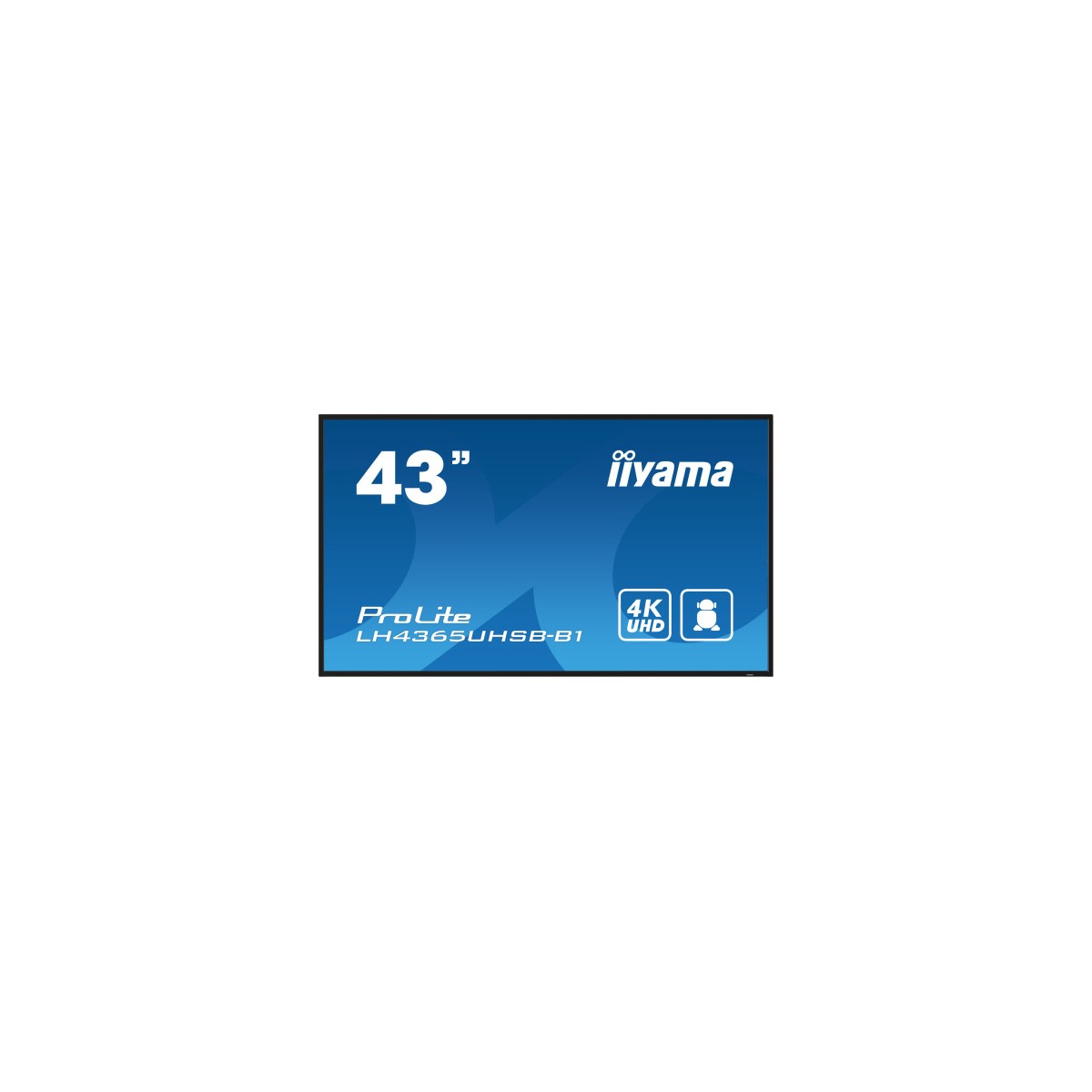 iiyama LH4365UHSB B1 pantalla de senalizacion Diseno de quiosco 108 cm 425 LED Wifi 800 cd m 4K Ultra HD Negro Procesador incor