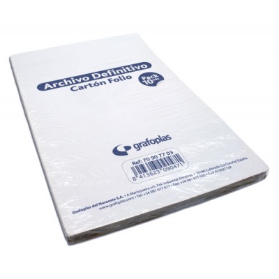 PACK 10 ARCHIVADORES DEFINITIVOS CARTON FOLIO 360X253X100MM BLANCO GRAFOPLAS 70907703