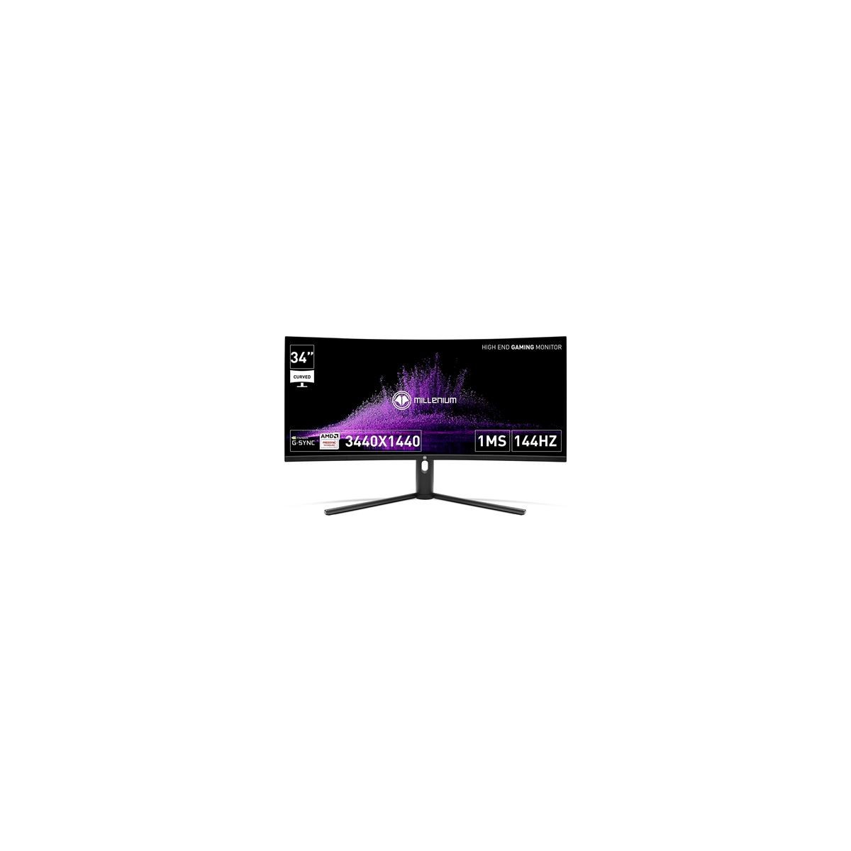 MONITOR GAM MILLENIUM 34 CURVO FHDIPS 144hz3440x14401msHDMIDisplay Port21 9 BLACK