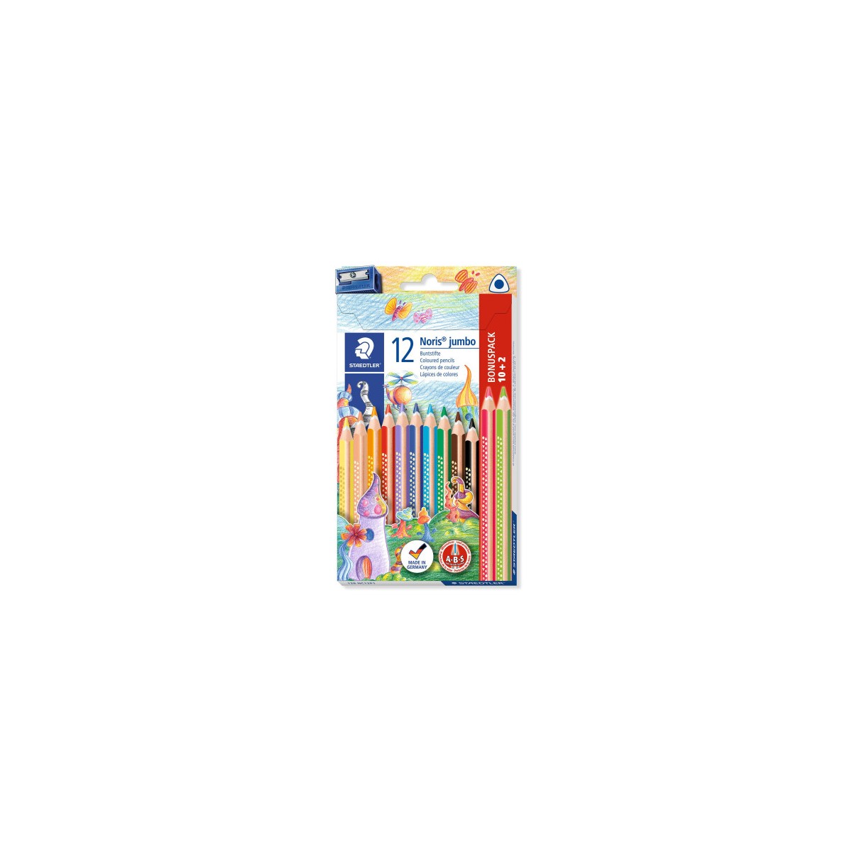 Staedtler 128 Negro Azul Burdeos Marron Verde Azul claro Verde claro Naranja Melocoton Rojo Violeta Amarillo 12 piezas