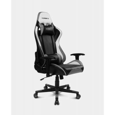 DRIFT DR175 Silla para videojuegos universal Asiento acolchado Negro Gris Blanco