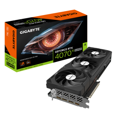 GIGABYTE GeForce RTX 4070 Ti SUPER WINDFORCE MAX OC 16GB GDDR6X 256bit PCI E 40 2655MHz Frecuencia Base 3 x DisplayPort 14a 1 x