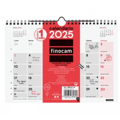 CALENDARIO 2025 NEUTRO PARED ESCRIBIR S 210X150MM FINOCAM 780160025