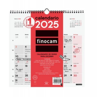 CALENDARIO 2025 NEUTRO PARED ESCRIBIR 300X300MM FINOCAM 781520025