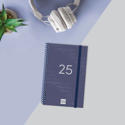 AGENDA 2025 BASIC YEAR E5 117X181MM SEMANA VISTA HORIZONTAL AZUL FINOCAM 741441025