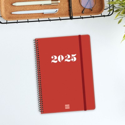 AGENDA 2025 BASIC MY E10 155X212MM SEMANA VISTA HORIZONTAL ROJO FINOCAM 743503025