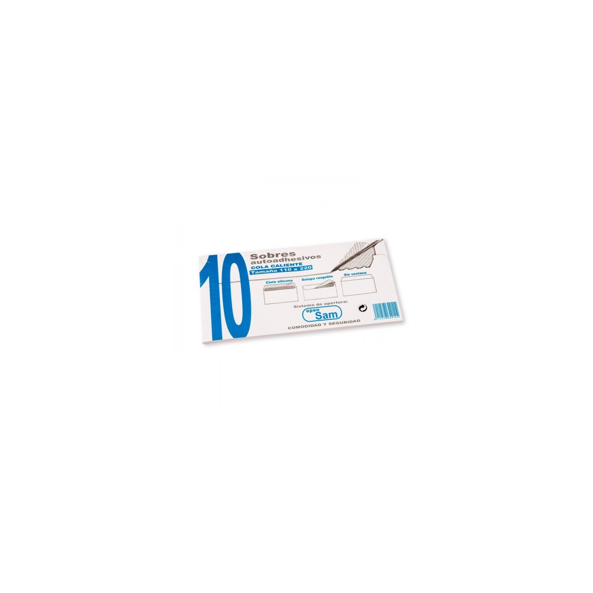 PAQUETES DE 10 SOBRES OPEN TAMANO 110X220 90 GRS SAM 664912
