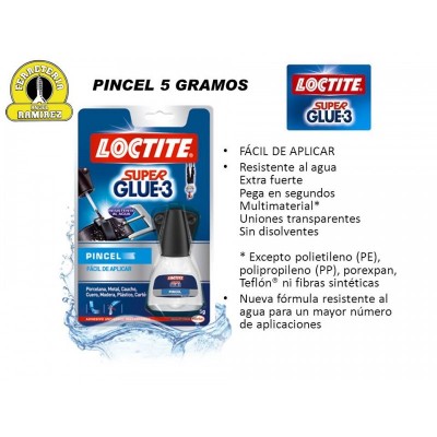 ADHESIVO INSTANTANEO SUPERGLUE3 BRUSH 5GR LOCTITE 2640969