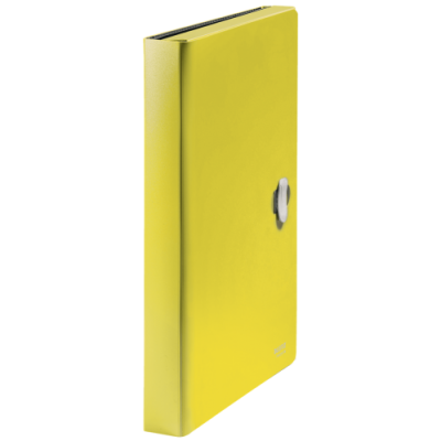 CARPETA POLIPROPILENO ACORDEON 5 POSICIONESBOLSILLO FRONTAL BROCHE GIRATORIO A4 RECYCLE AMARILLO LEITZ 46240015