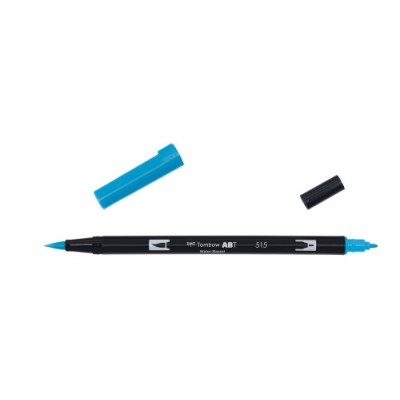 ROTULADOR DOBLE PUNTA PINCEL DUAL BRUSH 515 COLOR LIGHT BLUE TOMBOW ABT 515