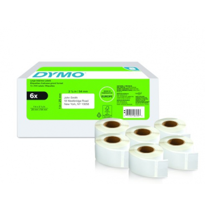 PACK 6 ROLLOS LW ETIQUETAS 25X54MM DYMO 2177564