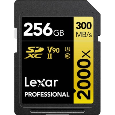 LEXAR 256GB PROFESSIONAL 2000X SDXC UHS II CARDS UP TO 300MB S READ 260MB S WRITE C10 V90 U3