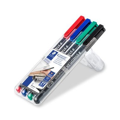 ESTUCHE 4 MARCADORES LUMOCOLOR PERMANENTE PUNTA SUPERFINA 04MM SURTIDOS STAEDTLER 313 WP4