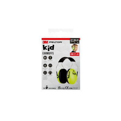 CASCOS OREJERAS ACOLCHADAS CON DIADEMA PROTECCION AUDITIVA INFANTIL PELTOR H510AKG 1 VERDE NEoN SNR 27DB 3M 7100334987