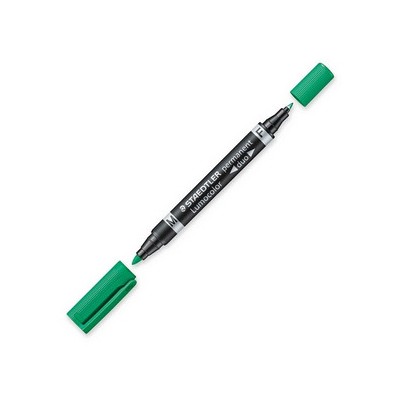 MARCADOR DUO LUMOCOLOR PERMANENTE PUNTAS 06 1MM 1MM VERDE STAEDTLER 348 5