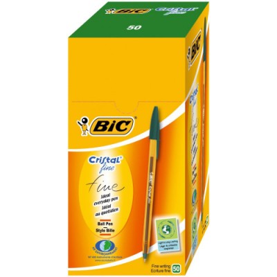 BOLIGRAFO CRISTAL FINE CUERPO NARANJA TRAZO 03 MM COLOR VERDE BIC 872729 BOLIGRAFO CRISTAL FINE CUERPO NARANJA TRAZO 03 MM COLOR VERDE BIC 872729